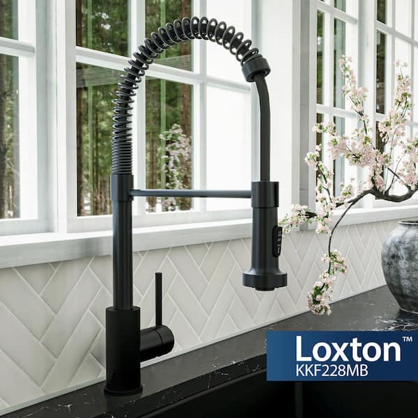 Loxton Single Handle Touchless Pull-Down Sprayer Kitchen Faucet in Matte Black