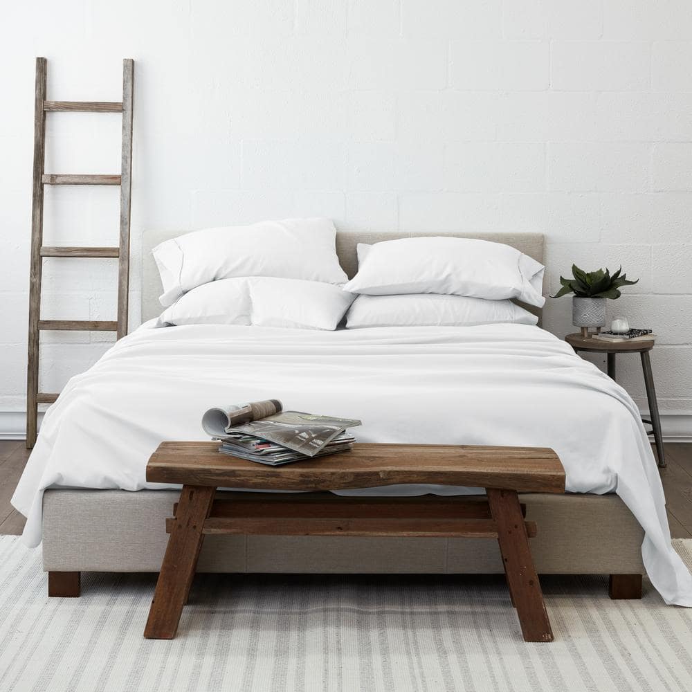 6-Piece White Solid Microfiber Twin XL Sheet Set