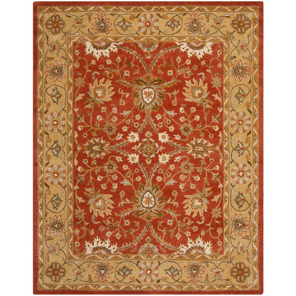 Heirloom Rust & Gold Tufted Wool 6x9 Area Rug