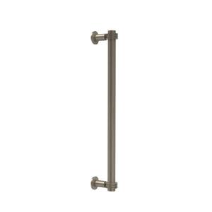 Contemporary 18 in. Back to Back Shower Door Pull with Dotted Accent in Antique Pewter