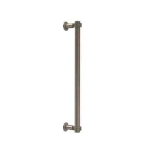Contemporary 18 in. Back to Back Shower Door Pull with Dotted Accent in Antique Pewter