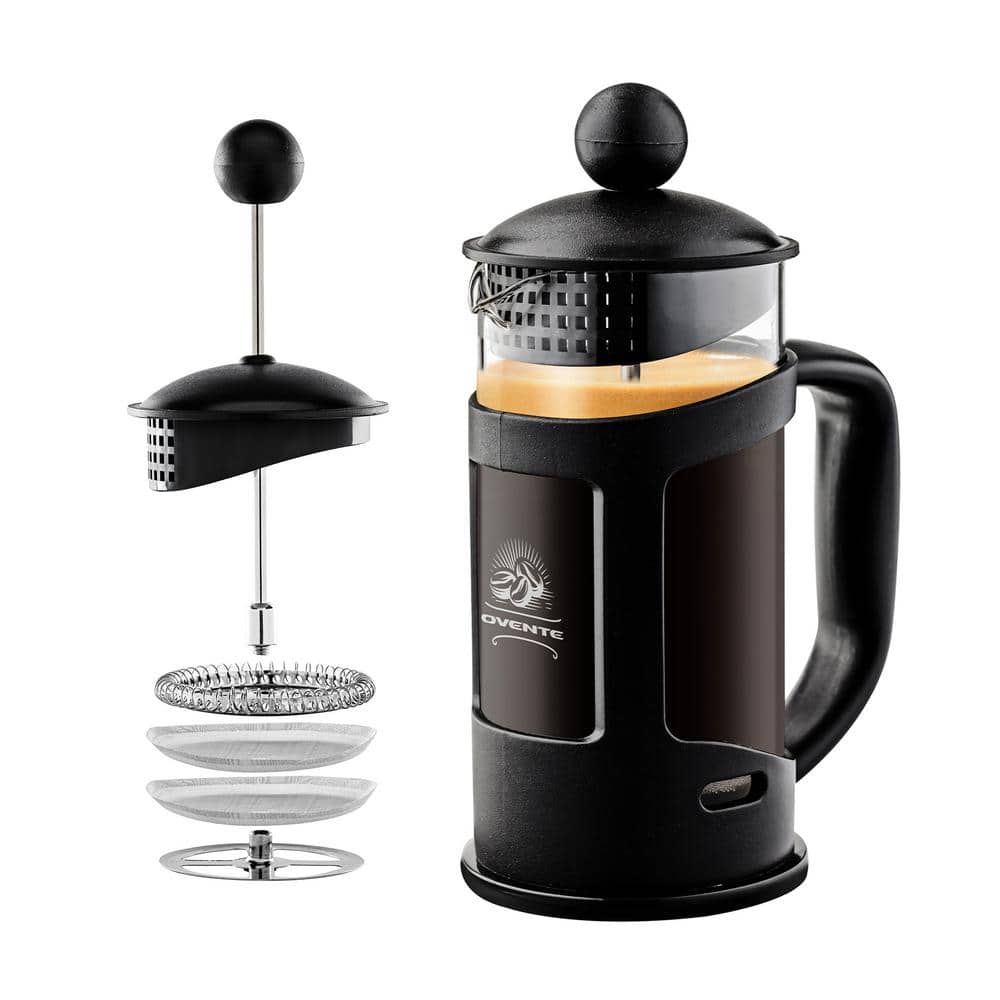 4-Cup Black French Press Cafetiere Heat-Resistant Borosilicate Glass Coffee and Tea Maker FREE Measuring Scoop price history on PriceWatchPro