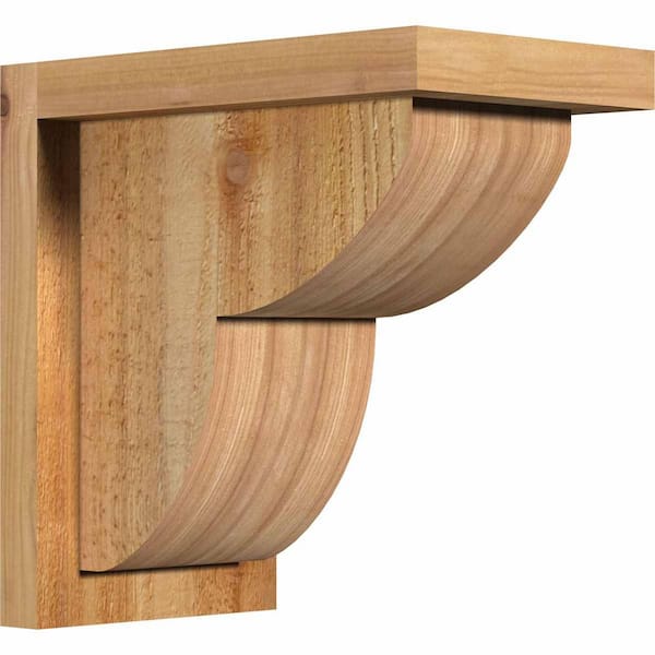 Ekena Millwork 6 in. x 10 in. x 10 in. Western Red Cedar Crestline Rough Sawn Corbel with Backplate
