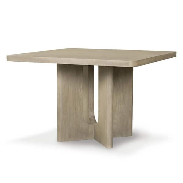 Hairin Modern White Oak Wood Top 54 in. Pedestal Counter Height Dining Table (Seats 4)