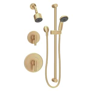 Dia 2-Handle 1-Spray Shower Trim with 1-Spray Hand Shower in Brushed Bronze (Valves not Included)