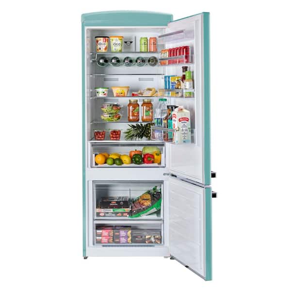 UNIQUE Classic Retro 28 in. 16.7 cu. ft. Frost Free Bottom Freezer