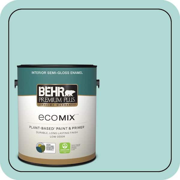 1 gal. #M450-3 Wave Top Semi-Gloss Enamel EcoMix Plant-Based Interior Paint & Primer