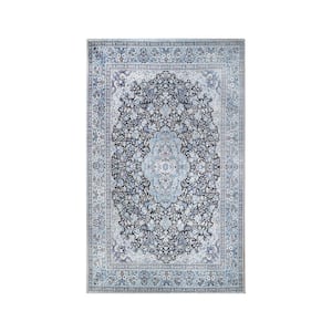 Fiorella Azure 5 ft. x 7 ft. 6 in. Floral Medallion Indoor Modern Farmhouse Polyester Area Rug