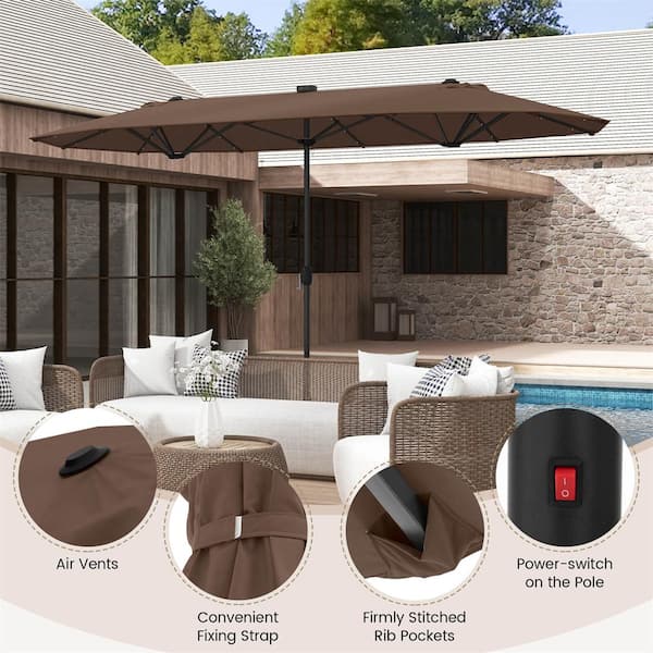 9 ft crank and tilt patio umbrella Maypex 9-foot Crank and Tilt Market Umbrella