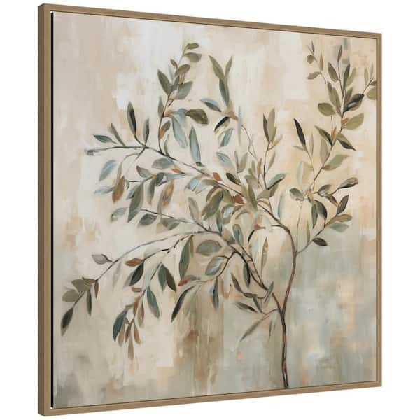 Sylvie "Olive Tree Abstract Square" by The Creative Bunch Studio Trees Framed Canvas Art Print 30 in. x 30 in.