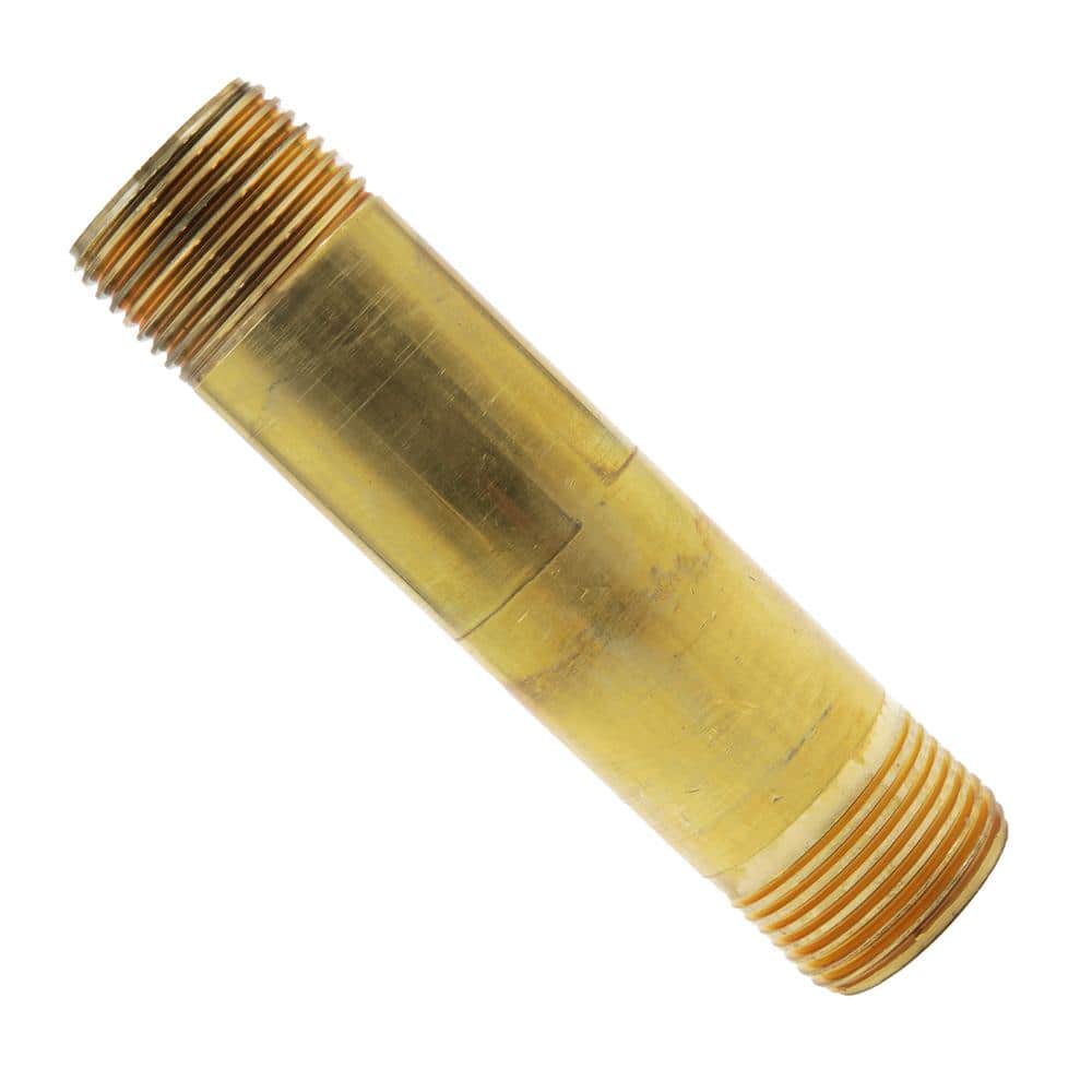 Everbilt 3/4 in. x 4 in. MIP Brass Nipple Fitting 802329 - The Home Depot