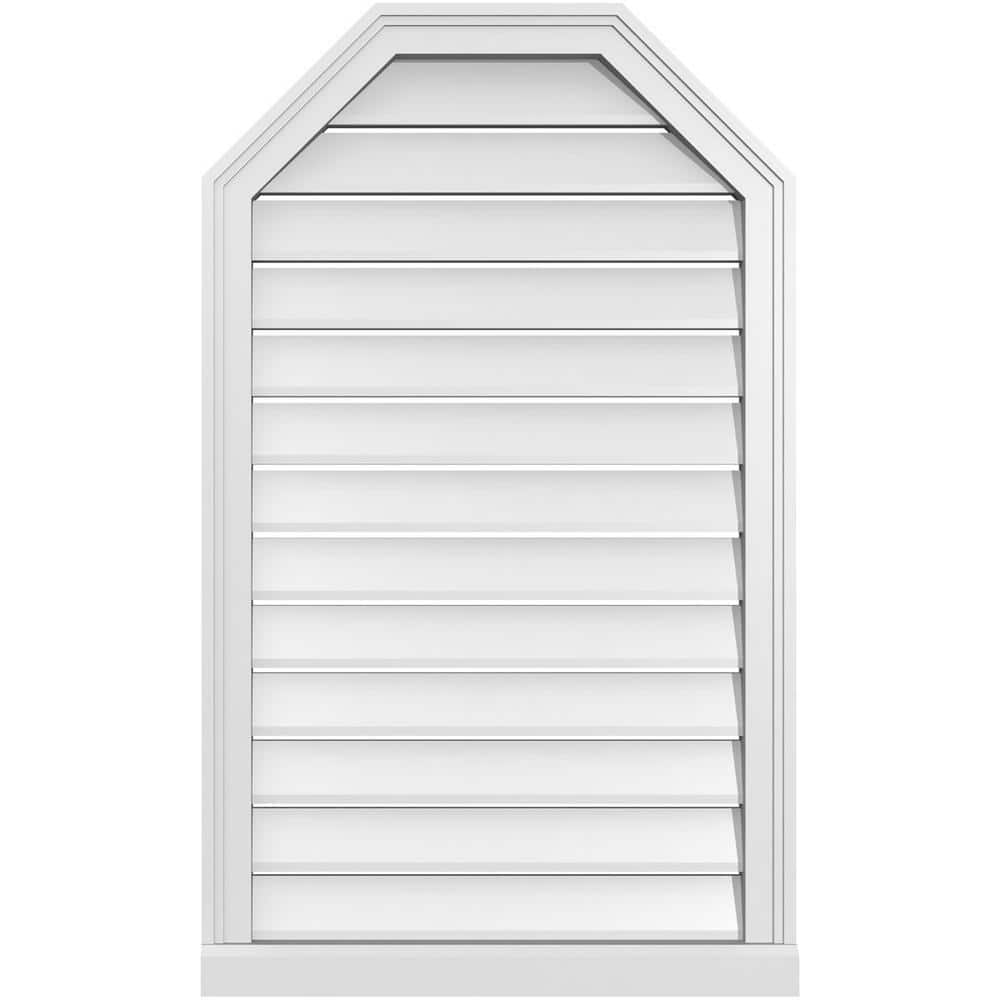 24 in. x 40 in. Octagonal Top Surface Mount PVC Gable Vent: Functional with Brickmould Sill Frame price history on PriceWatchPro