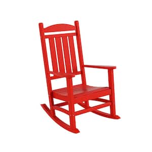 Kenly Red Classic Plastic Outdoor Rocking Chair