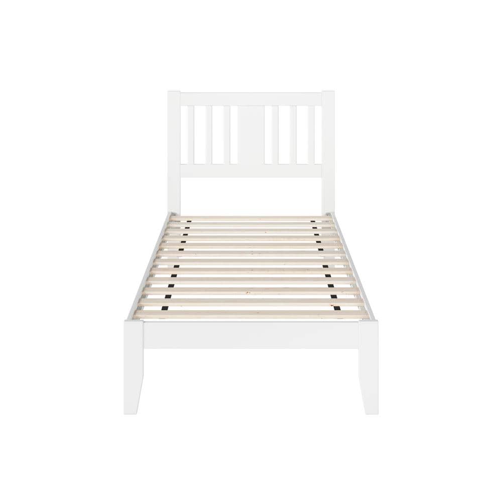 Tahoe Mission-Style Twin Bed with USB Charger in White