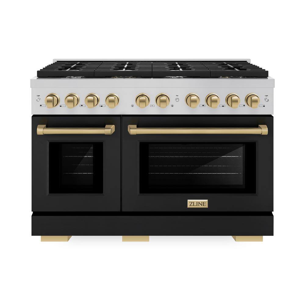Autograph Edition 48 in. 8-Burner Gas Range Double Convection Oven in Stainless Steel, Black Matte and Champagne Bronze price history on PriceWatchPro