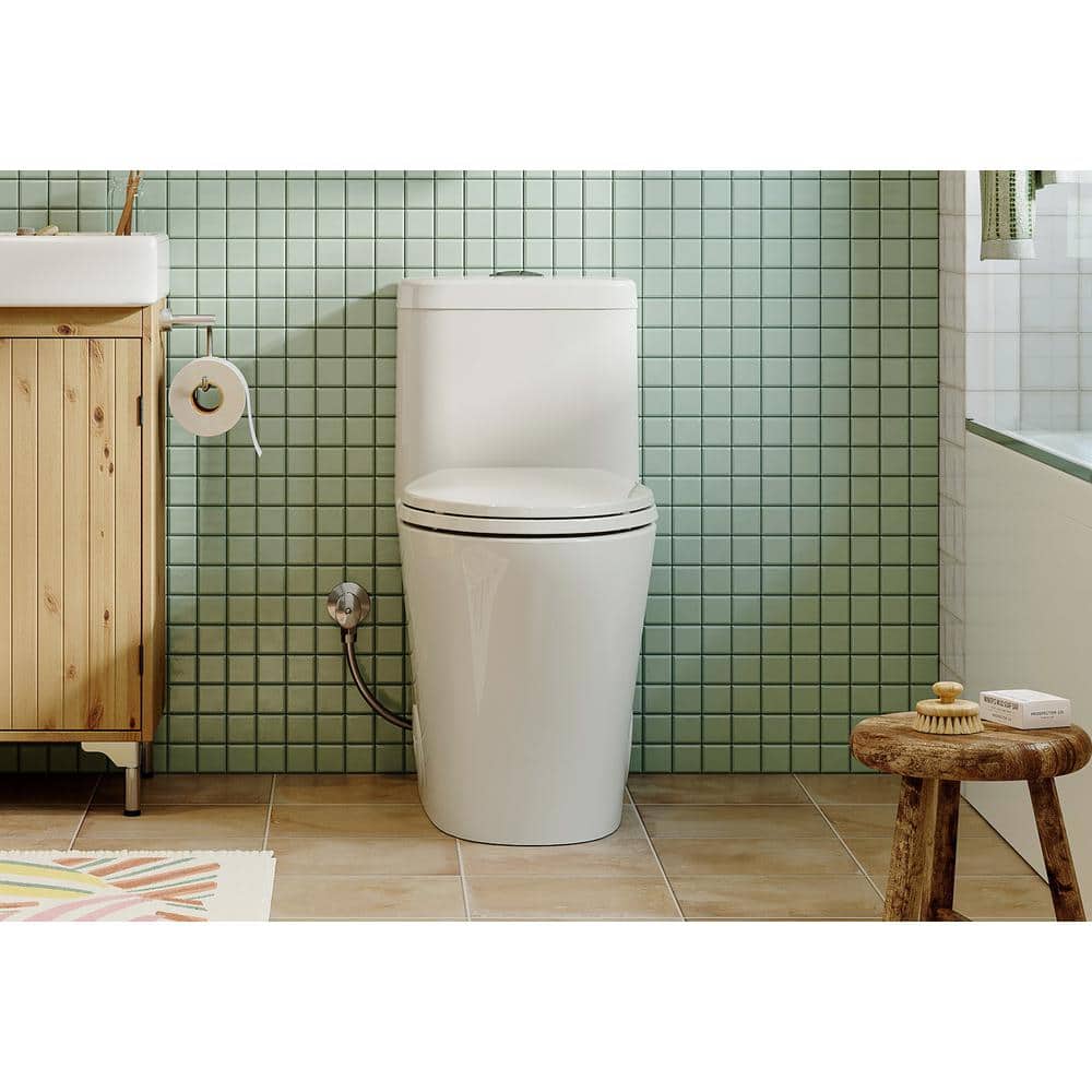 White Elongated Dual Flush High Efficiency One-Piece Toilet