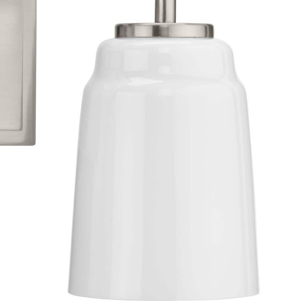 Brushed Nickel 4-Light Vanity with Opal Glass Shades