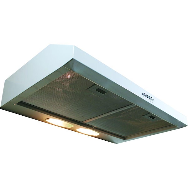 Yosemite Home Decor Builder Series 30 in. 190 CFM Under Cabinet Hood with Light in White