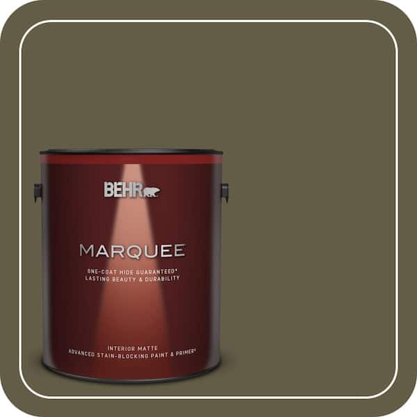 BEHR MARQUEE 1 gal. #MQ6-28 Crushed Oregano One-Coat Hide Matte Interior Paint & Primer