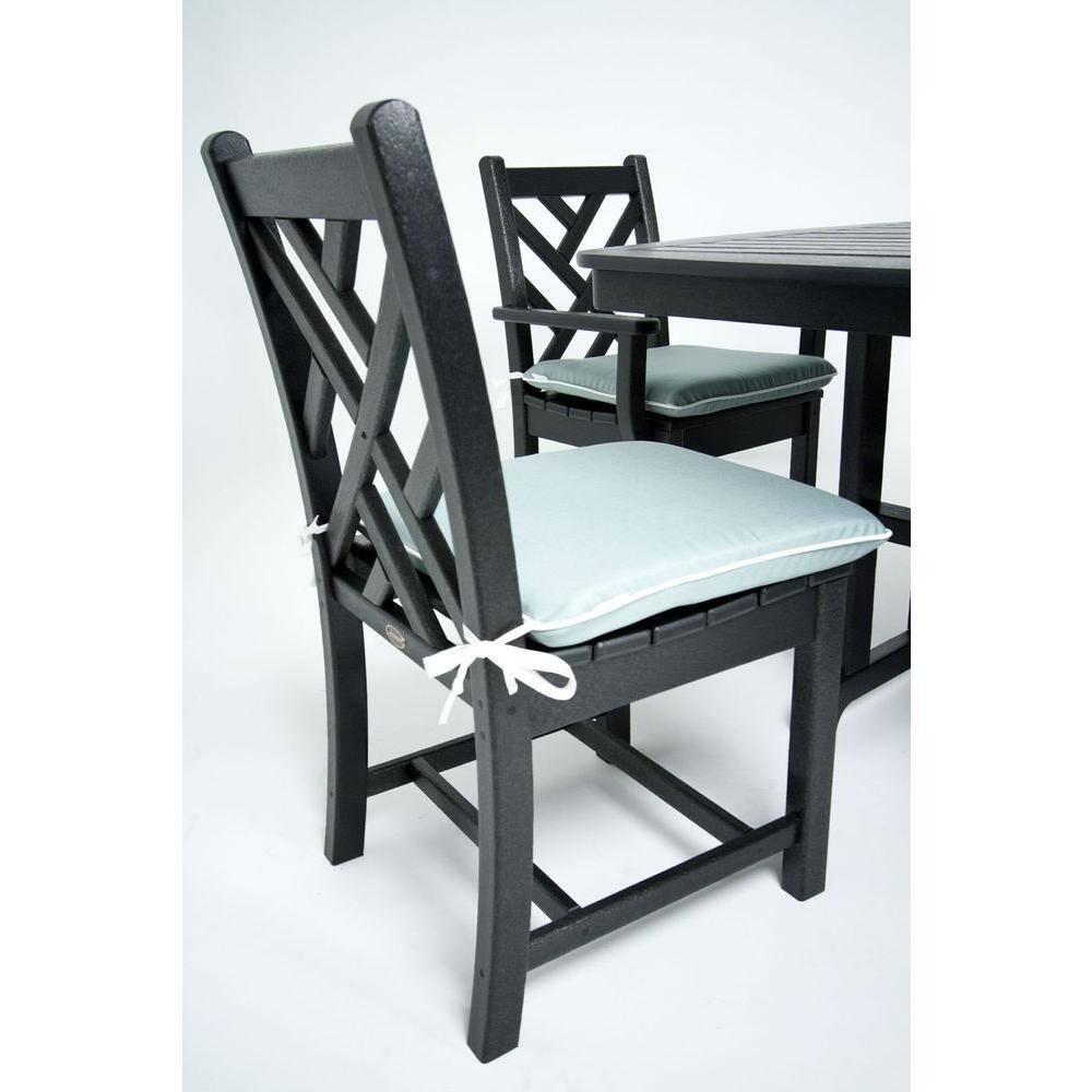 Brown Polywood Chippendale Armless Dining Side Chair