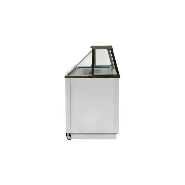 47 in. W 15.2 cu. ft. Auto Defrost Commercial Portable Freezer 8-Tub Deluxe Ice Cream Dipping Cabinet EC46HC in white