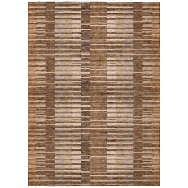 Chantille Machine Washable Indoor/Outdoor Abstract ACN2821 Paprika 8 ft. x 10 ft. Area Rug