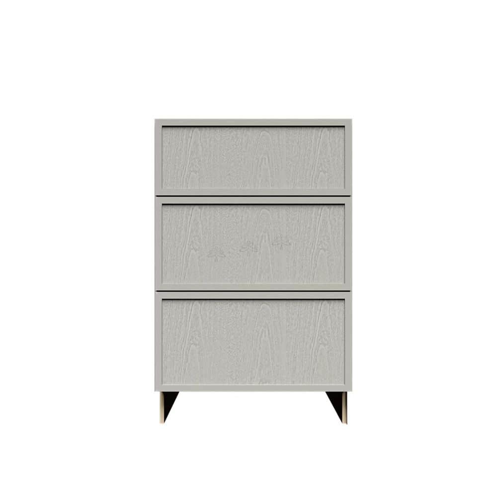 Slim Shaker Assembled 24 in. W x 34.5 in. H x 24 in. D 3-Drawer Kitchen Cabinet in Gray price history on PriceWatchPro
