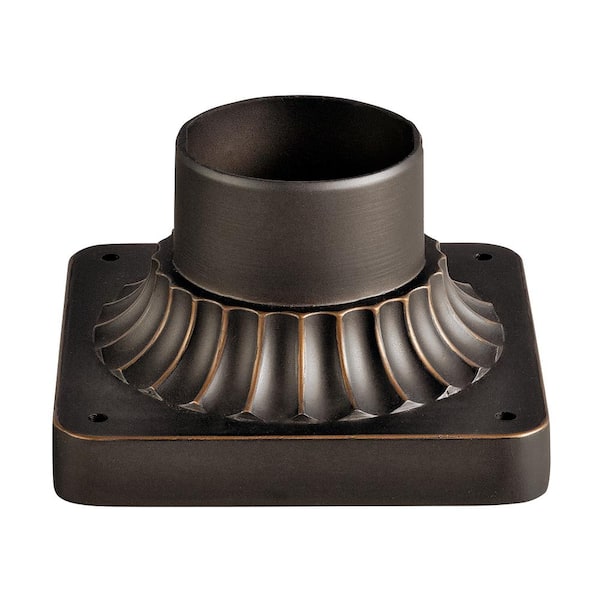 KICHLER Aluminum  5.75 in. x 3.5 in. Rubbed Bronze Outdoor Pedestal Mount (1-Pack)