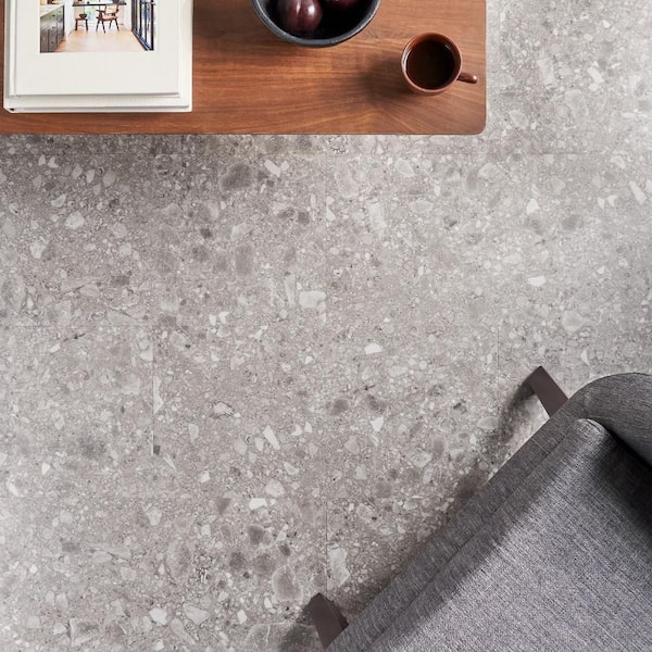 Rizzo 28 MIL. Earth 12 in. x 24 in. Glue Down Waterproof Matte Luxury Vinyl Flooring Tile (31.96 Sq. Ft. / Case)