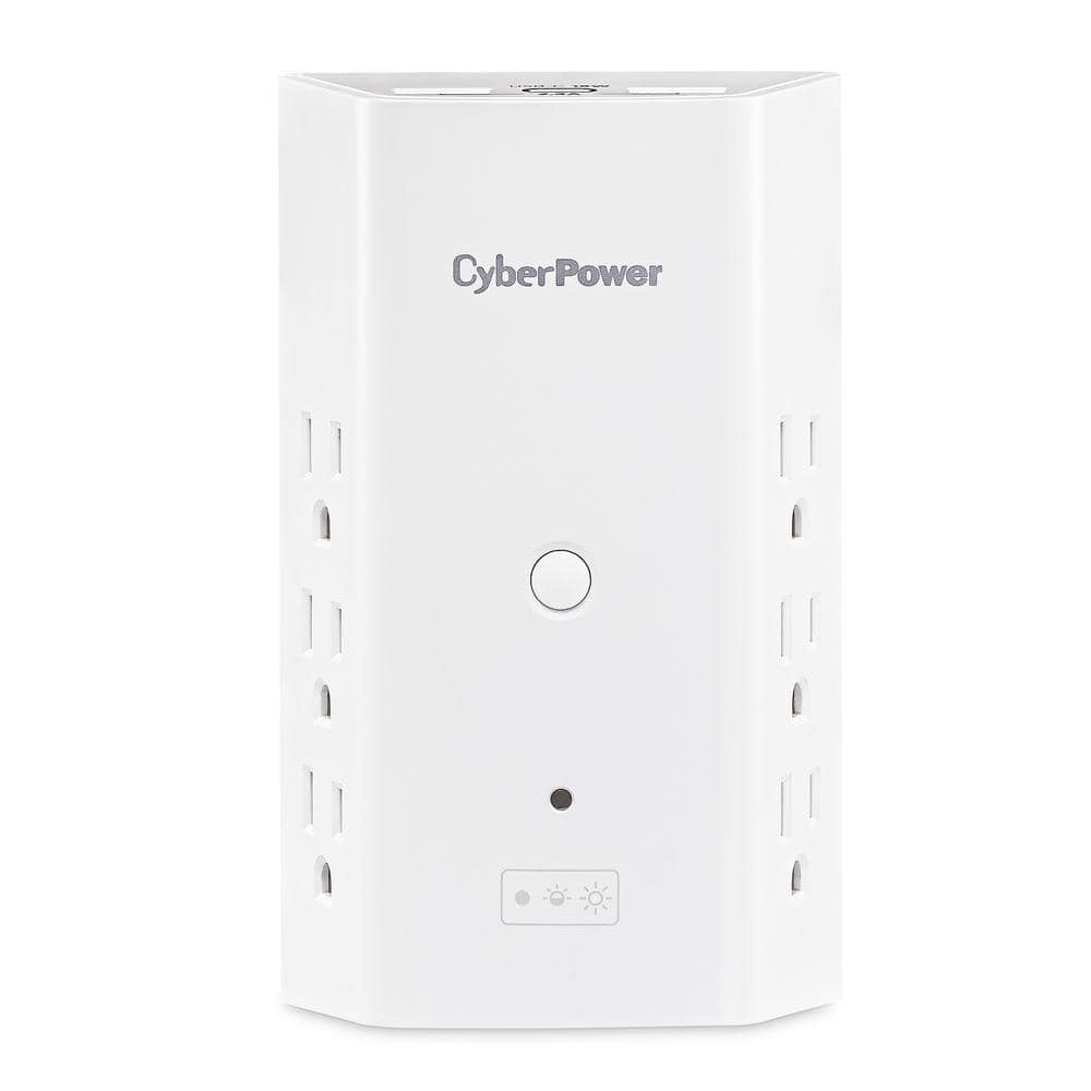 CyberPower 6Outlet Surge Protector USBA USBC Wall Tap P6WUCL The