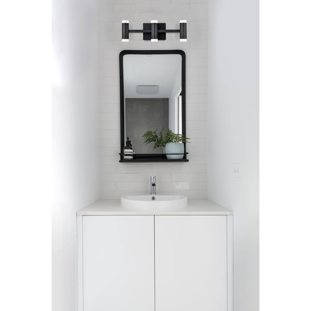Brazen Black LED Vanity Light with Dimmable Quatrefoil Lamps