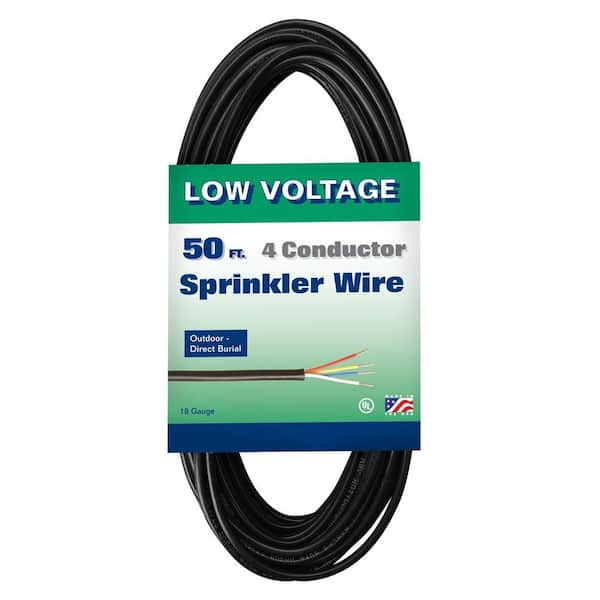 Southwire 50 ft. 18/4 Black Solid UL Burial Sprinkler System Wire