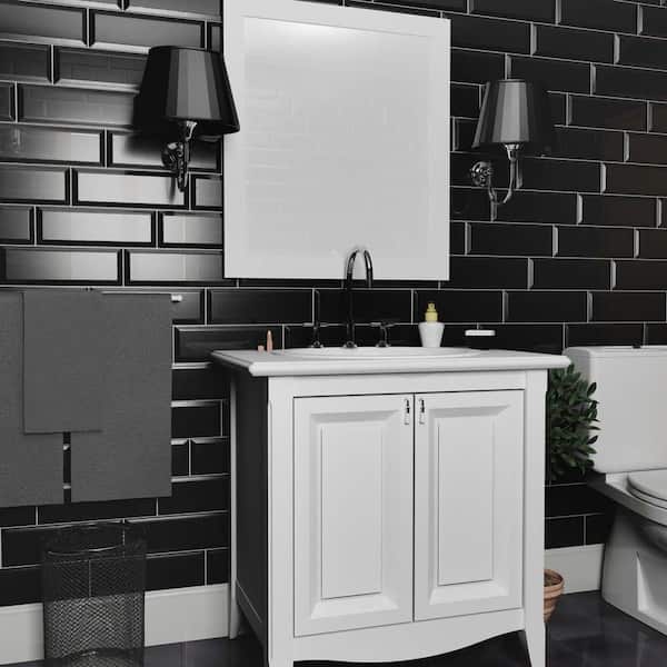 Santorini Loft Nero 4 in. x 11-7/8 in. Ceramic Wall Tile (11.56 sq. ft./Case)