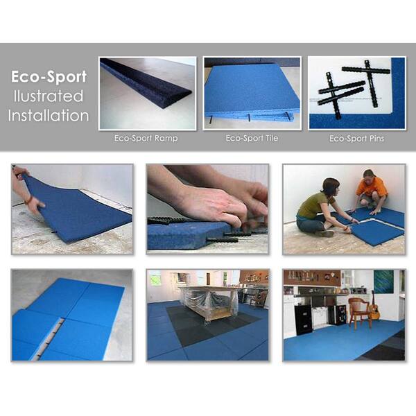 Blue Interlocking Rubber Flooring Tiles, How To Lay Interlocking Rubber Tiles
