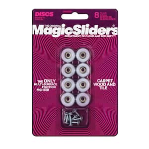 3/4 in. Round Magic Sliders with Screws (8-Pack)