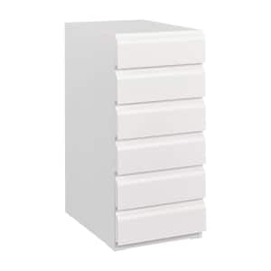 6 Drawer Metal Chest, 16.5"D x 11.8"W x 25.6"H Storage Cabinet in White Under Desk Storage