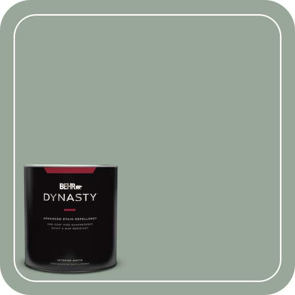 BEHR DYNASTY 1 qt. #MQ6-17 Green Trellis One-Coat Hide Matte Interior Stain-Blocking Paint and Primer