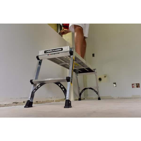 Gorilla Ladders - 47 in. x 12 in. x 20 in. Heavy Duty Aluminum PRO Slim-Fold Work Platform with 300 lb. Load Capacity