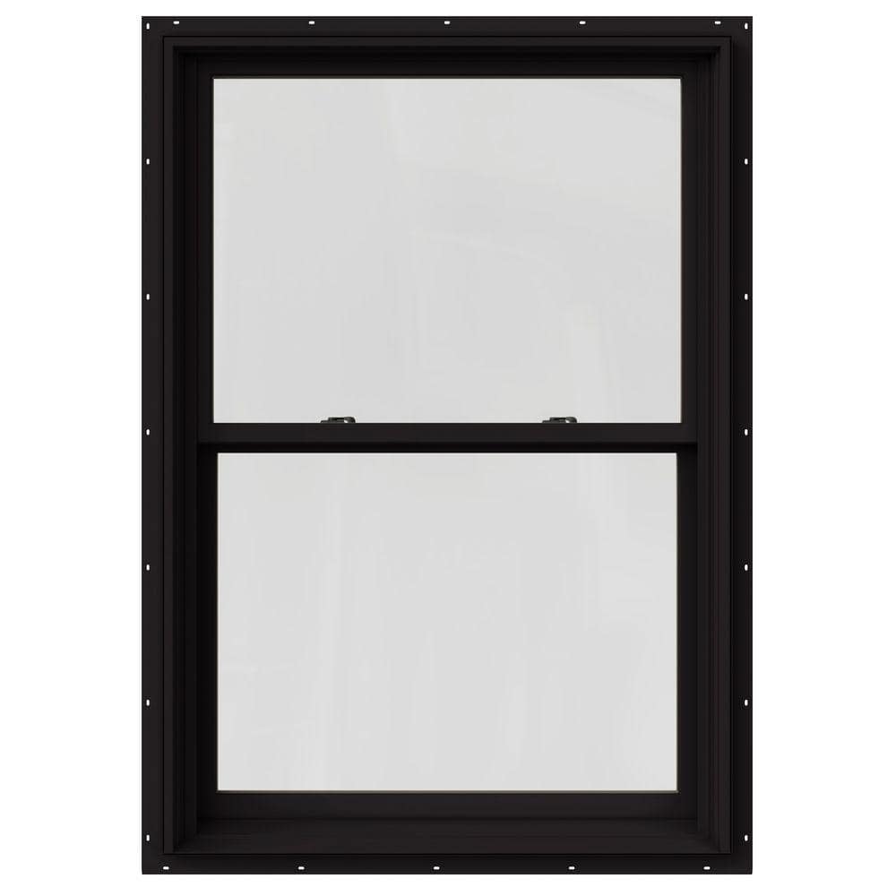 JELD-WEN 33.375 in. x 60 in. W-2500 Series Black Painted Clad Wood ...