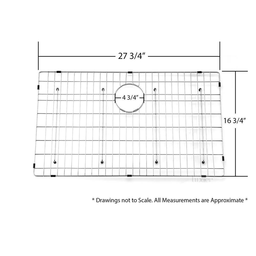 28" x 17" Stainless Steel Sink Grid with Rubber Feet