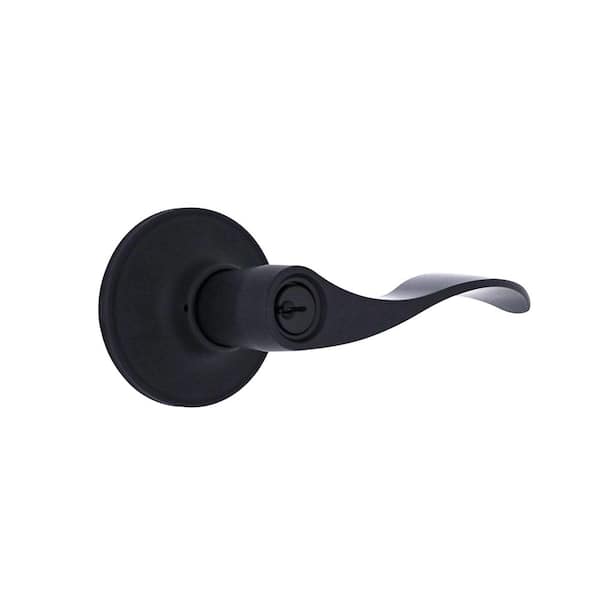 Wave Matte Black Keyed Entry Door Lever