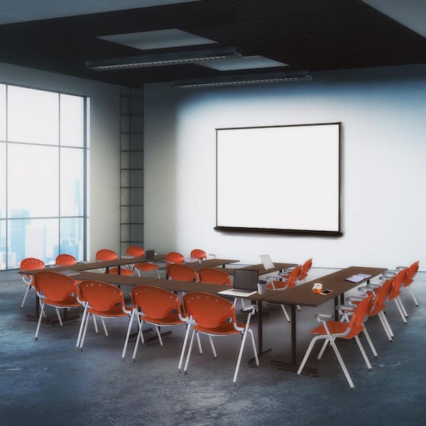 Rico Plastic Classroom Training Office Stack Chair in Red with Arms-11 Pack