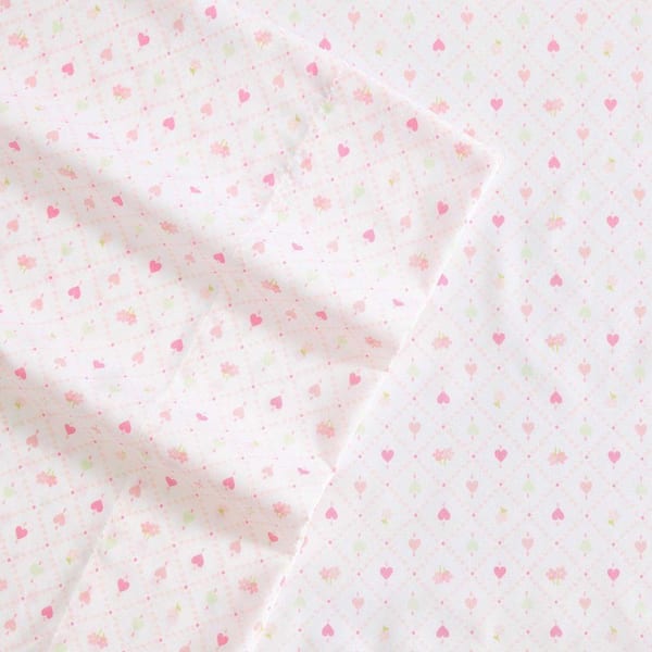 Laura Ashley Heart Geo Ditsy 4-Piece Pink/Green Microfiber Queen