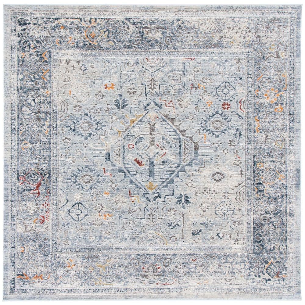 History 7 ft. x 7 ft. Light Gray/Navy Medallion Distressed Square Area Rug price history on PriceWatchPro