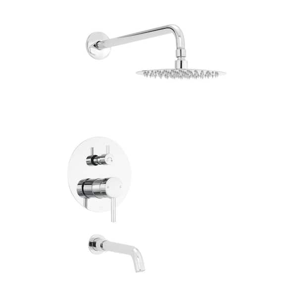 Swiss Madison Ivy 1 Spray Pattern with 1.8 GPM 8 in. Wall Mounted Fixed Shower Head in Chrome Polished