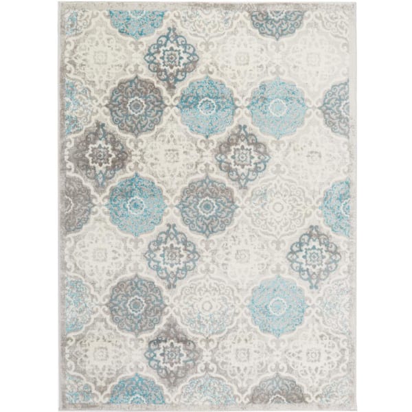 Home Dynamix Boho Grey/Blue 9 ft. x 12 ft. Indoor Area Rug