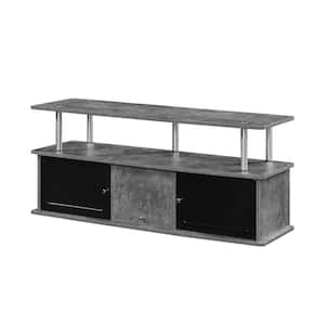 Designs2Go 47.25 in. Cement Particle Board TV Stand Fits up to 50 in. TV with 3-Cabinets and Shelf