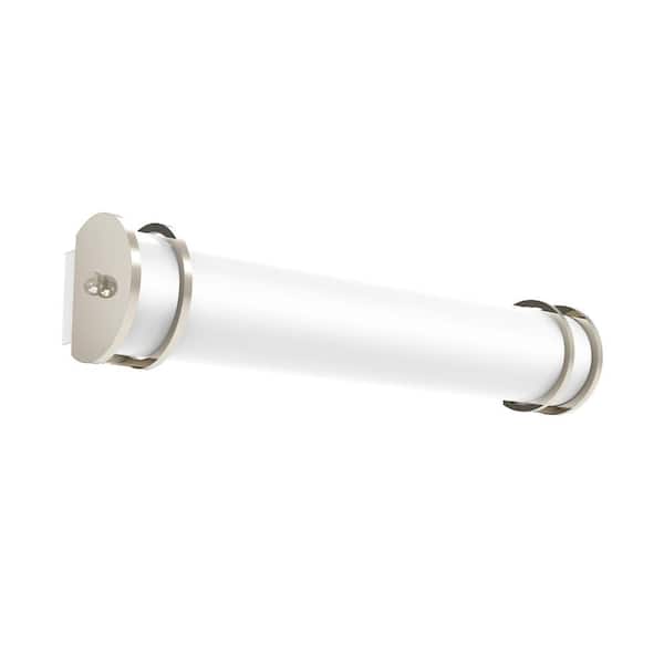 RUN BISON 24.75 in. Brushed Nickel 3-CCT Integrated LED Bathroom Vanity Light Bar With Frosted Acrylic Shade, 1750Lumens