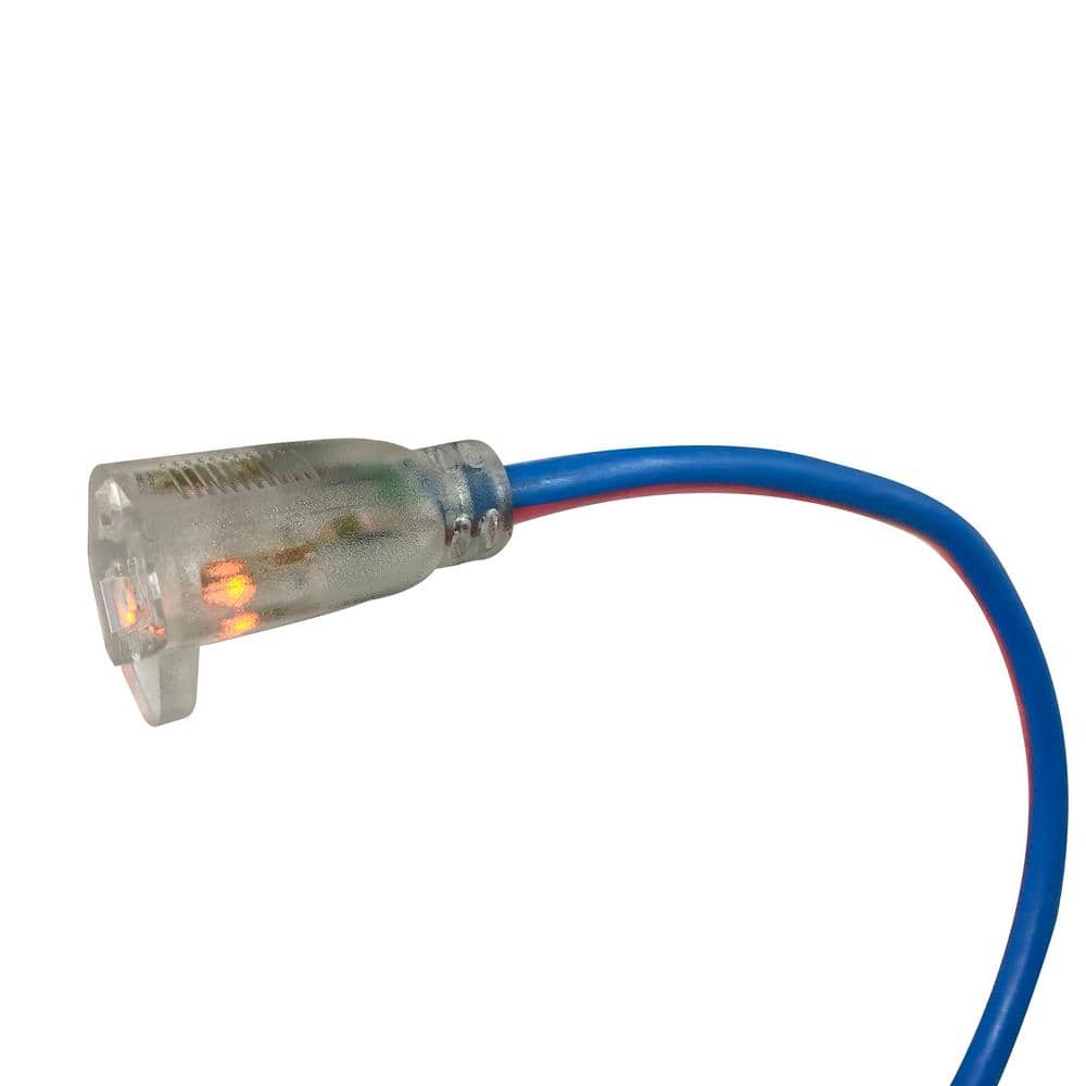 50 ft Blue and Red Cold Weather Extension Cord with Lighted Plug