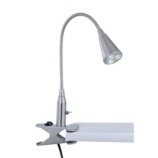 Illumine 1-Light Clip On Lamp Polished Steel Finish